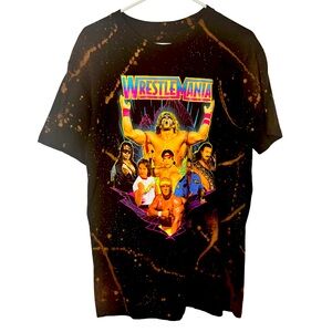 Wrestlemania | WWF Bleached Graphic Music Band Boho Tee